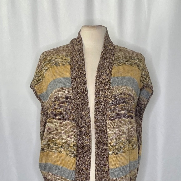 Anthropologie SPARROW Santa Monica Cardigan Sweater Marled Stripe Pockets Large - Picture 4 of 13